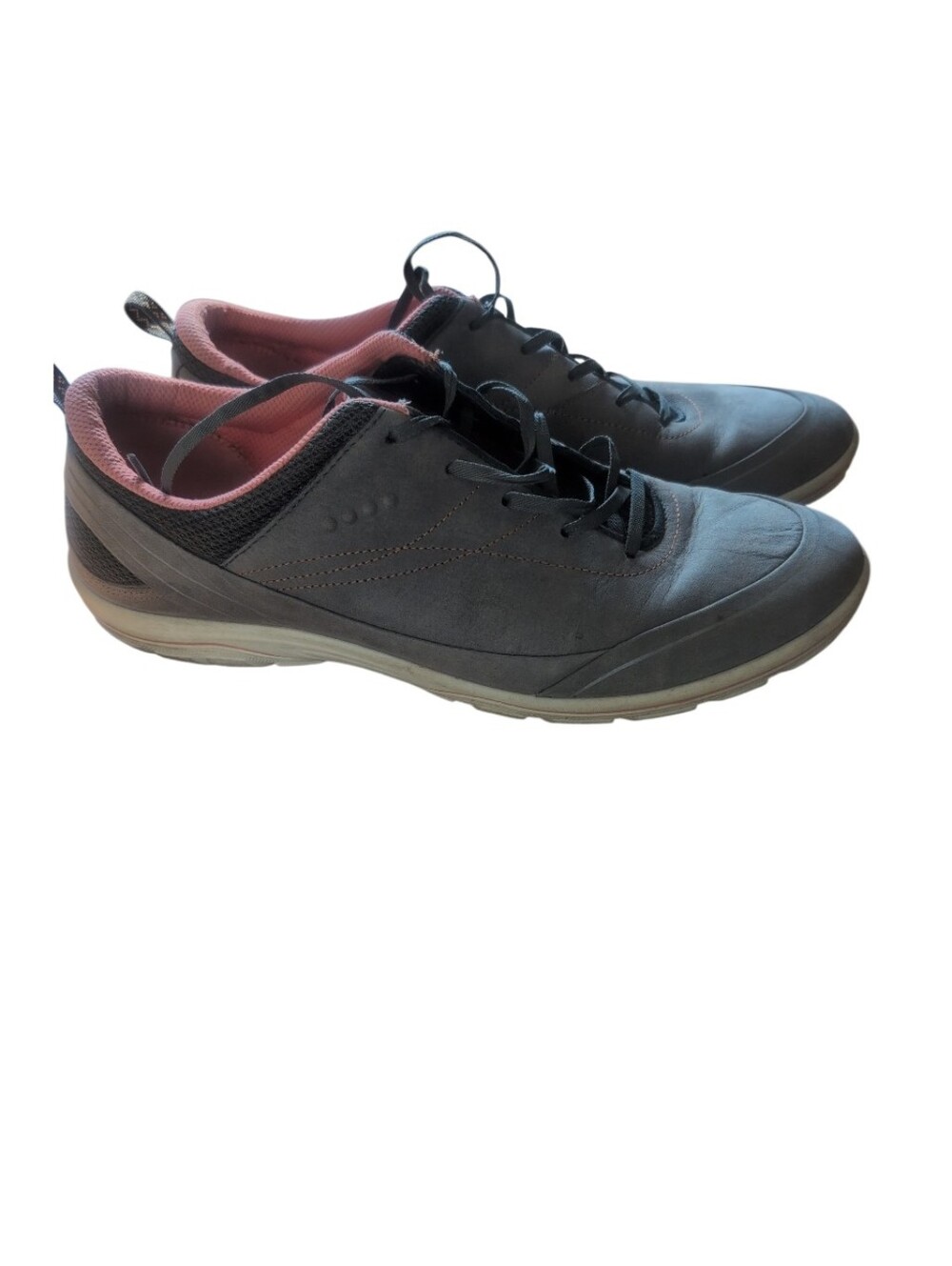 ECCO Women’s EU 40 US 9-9.5 Gray Leather Comfort Walking Lace-Up Sneakers
